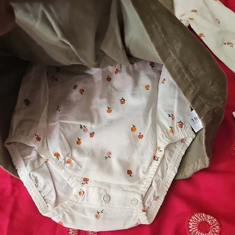 Carter's Olive Green Corduroy Diaper Cover Set